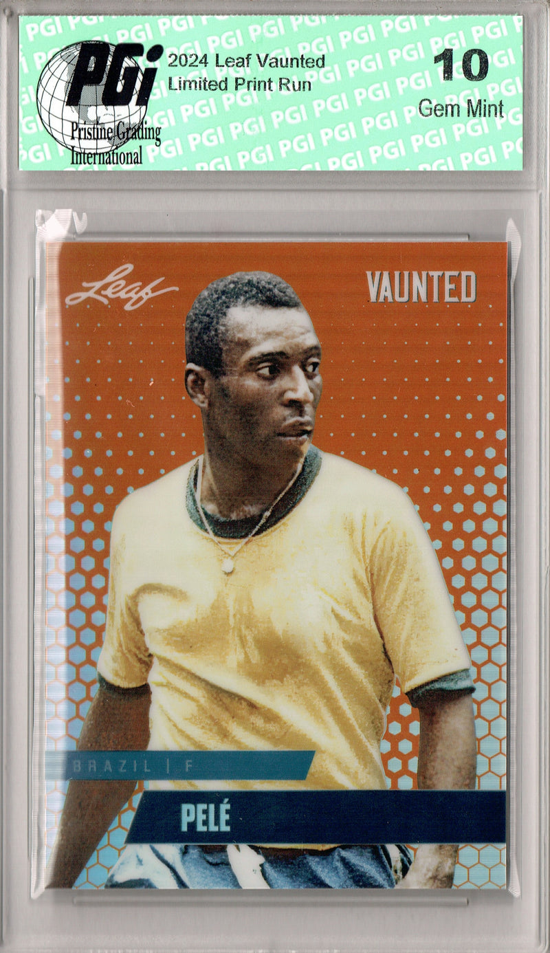 Pele 2024 Leaf Vaunted Metal #VM-14 Orange Only 3 Made Rare Trading Card PGI 10