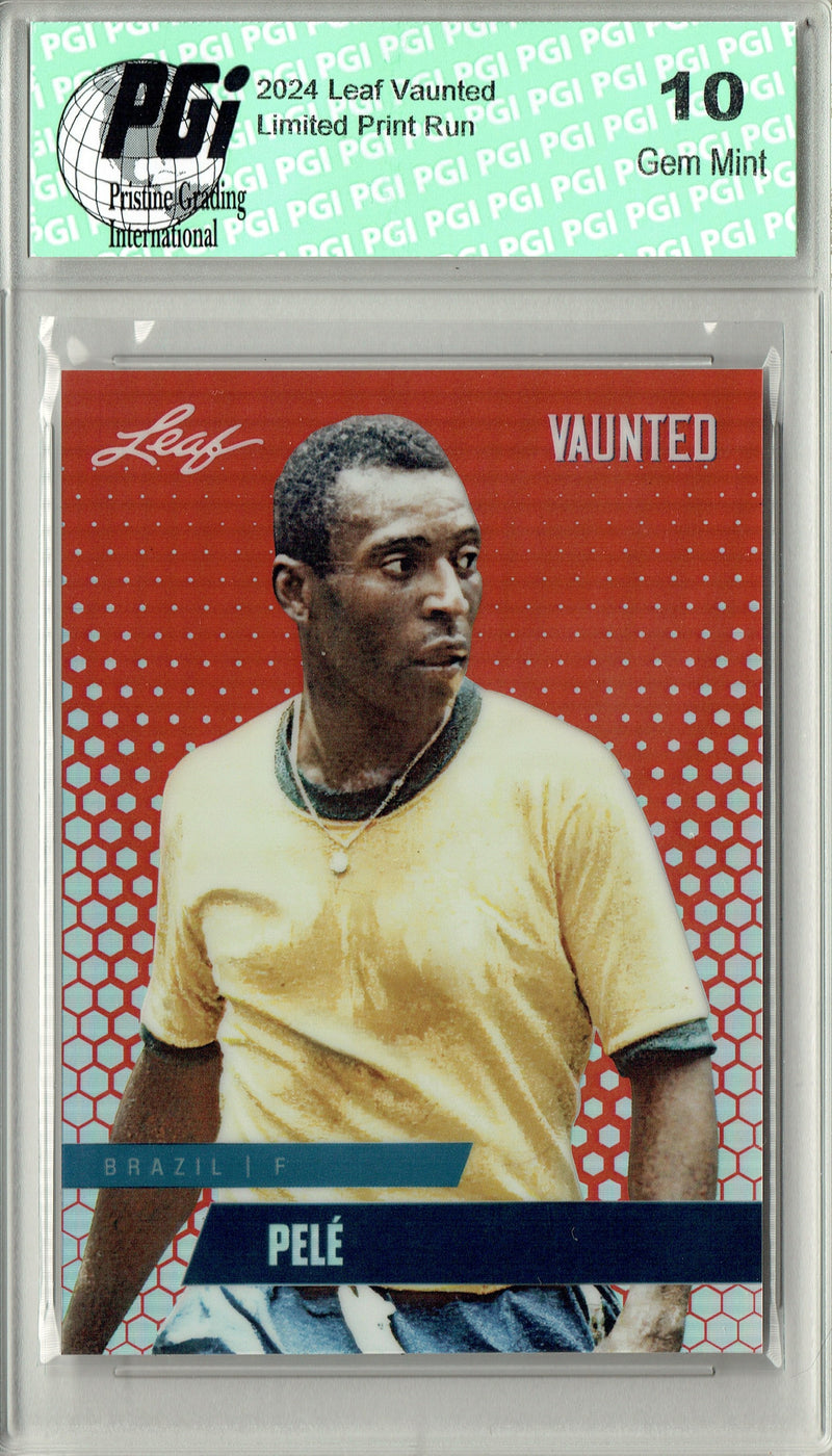 Pele 2024 Leaf Vaunted Metal #VM-14 Red #1 of 2 Made Rare Trading Card PGI 10