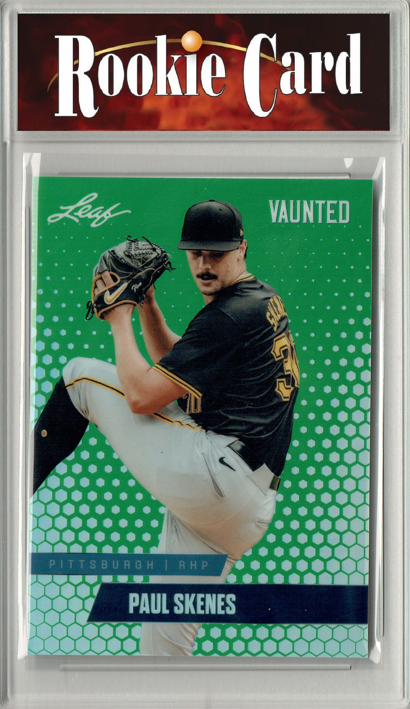 Certified Mint+ Paul Skenes 2024 Leaf Vaunted Metal #VM-13 Green 5 Made Rookie Card Pittsburgh Pirates