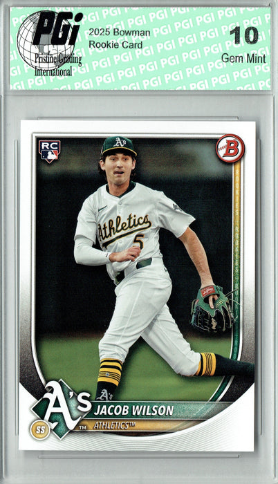 Jacob Wilson 2025 Bowman #9 Rookie of the Year A's Rookie Card PGI 10