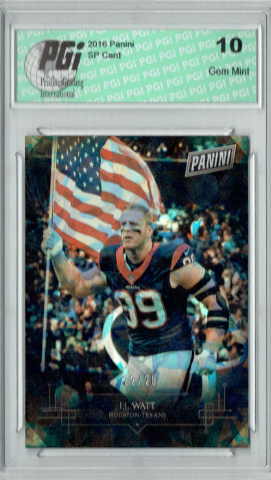 J.J. Watt 2016 Panini #13 Cracked Ice SP, Only 25 Made Card PGI 10