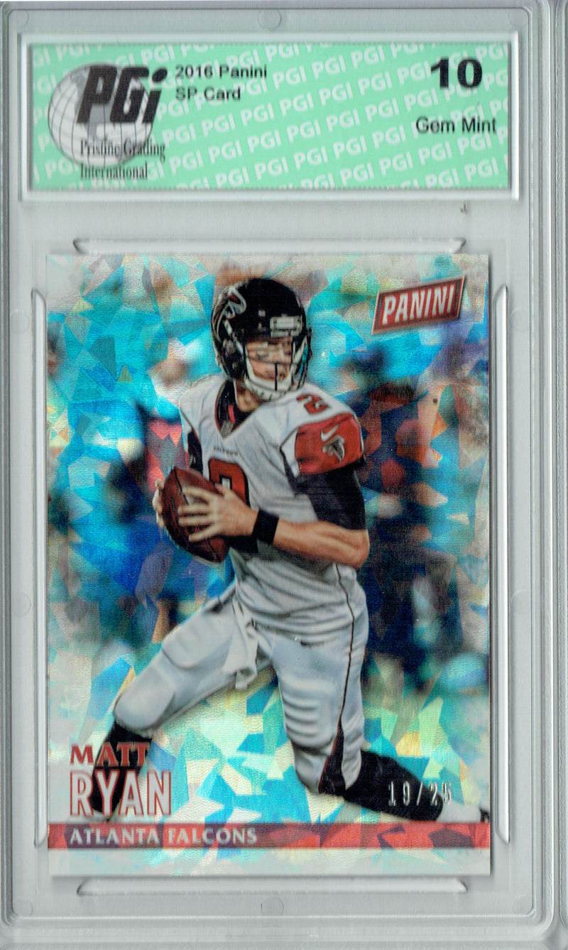 Matt Ryan 2016 Panini #9 Cracked Ice SP, Only 25 Made Card PGI 10