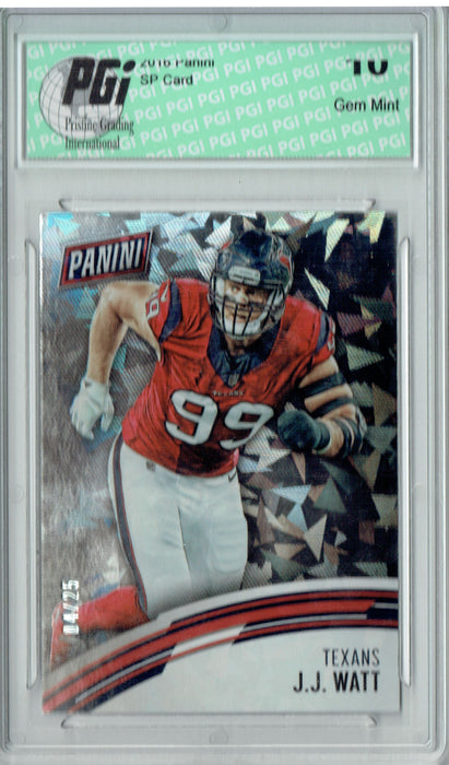 J.J. Watt 2016 Panini #2 Cracked Ice SP, Only 25 Made Card PGI 10