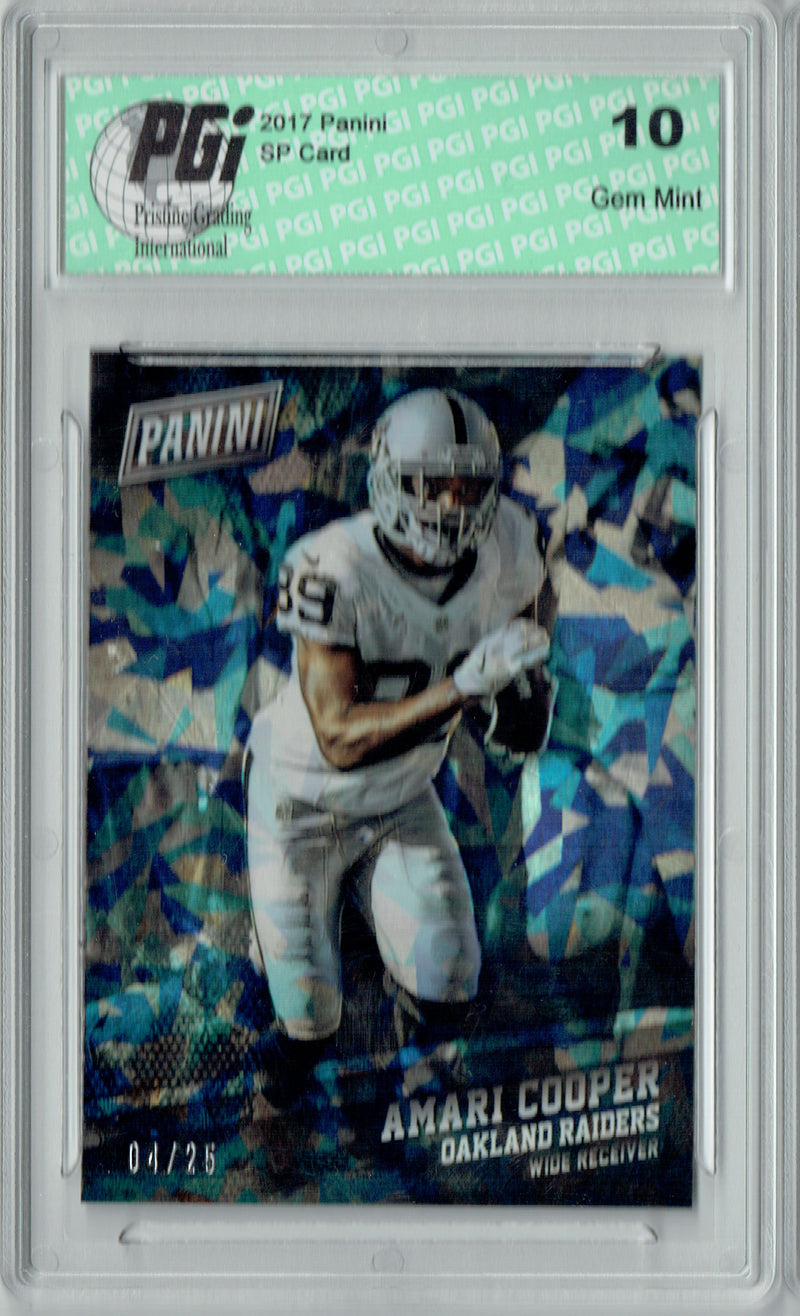 Amari Cooper 2017 Panini #24 Cracked Ice SP, Only 25 Made Card PGI 10