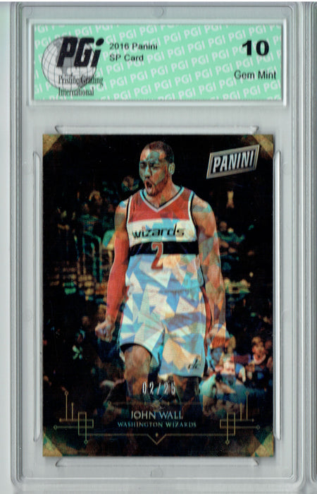 John Wall 2016 Panini #4 Cracked Ice SP, Only 25 Made Card PGI 10