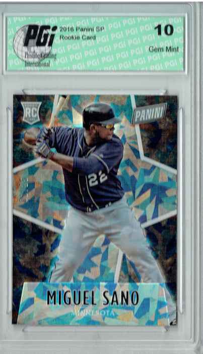 Miguel Sano 2016 Panini #65 Cracked Ice, 25 Made Rookie Card PGI 10