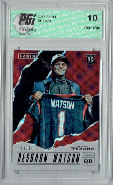 Deshaun Watson 2017 Panini #38 Cracked Ice #10/10 Made Rookie Card PGI 10