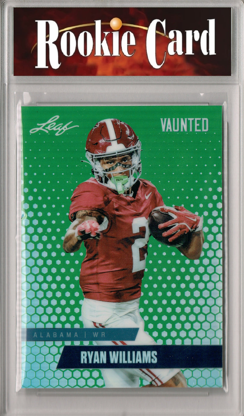 Ryan Williams Rookie Card Alabama Football Trading Card 2024 Leaf Vaunted Metal #VM-15 Green 5 Made  Certified Mint+