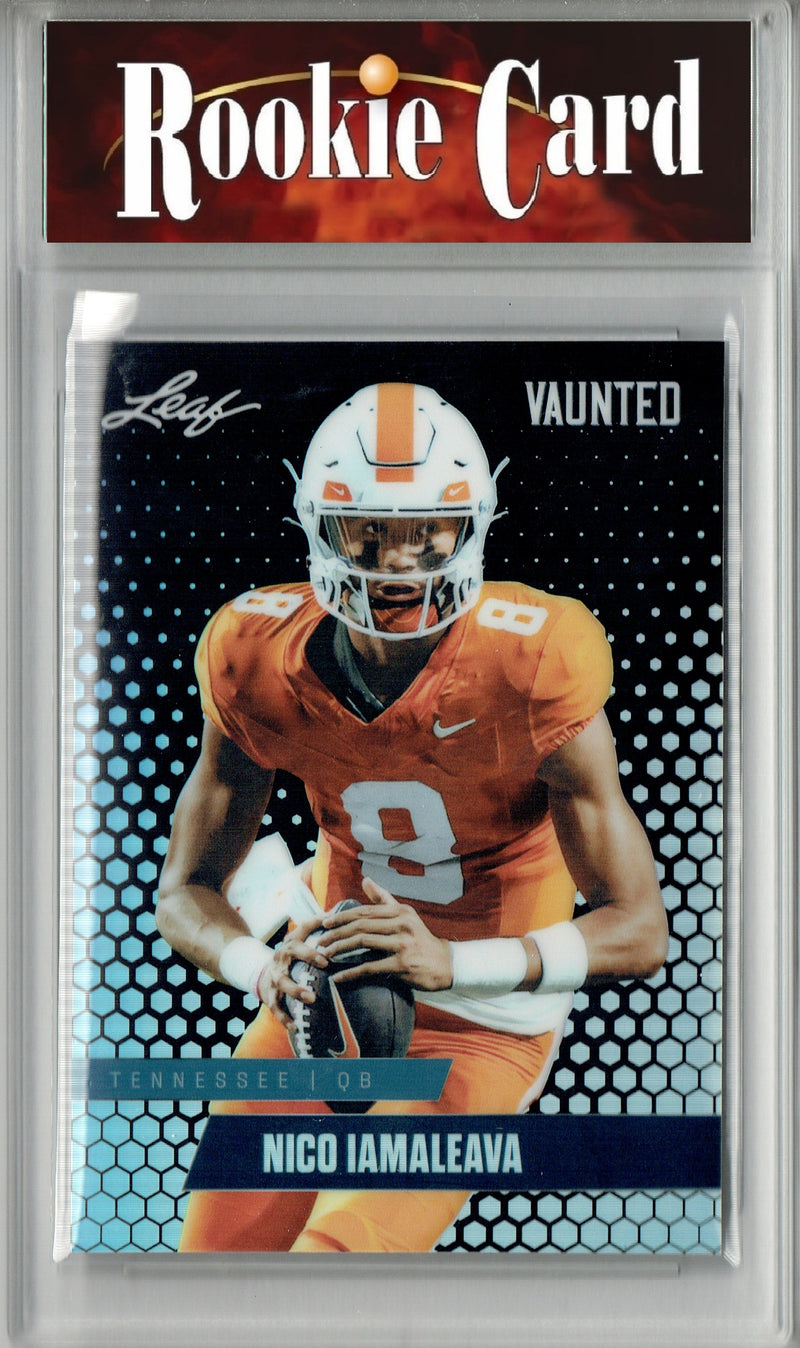 Nico Iamaleava Rookie Card Tennessee Football Trading Card 2024 Leaf Vaunted Metal #VM-12 Black 7 Made  Certified Mint+