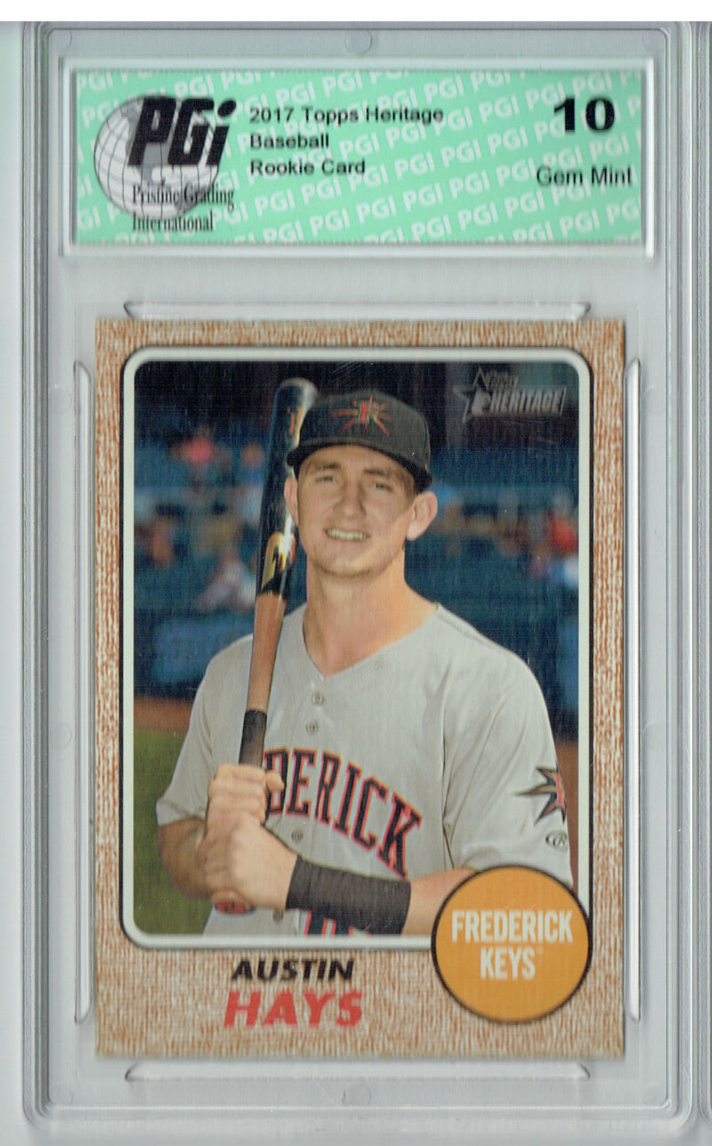 Austin Hays 2017 Topps Heritage #112 Rookie Card PGI 10