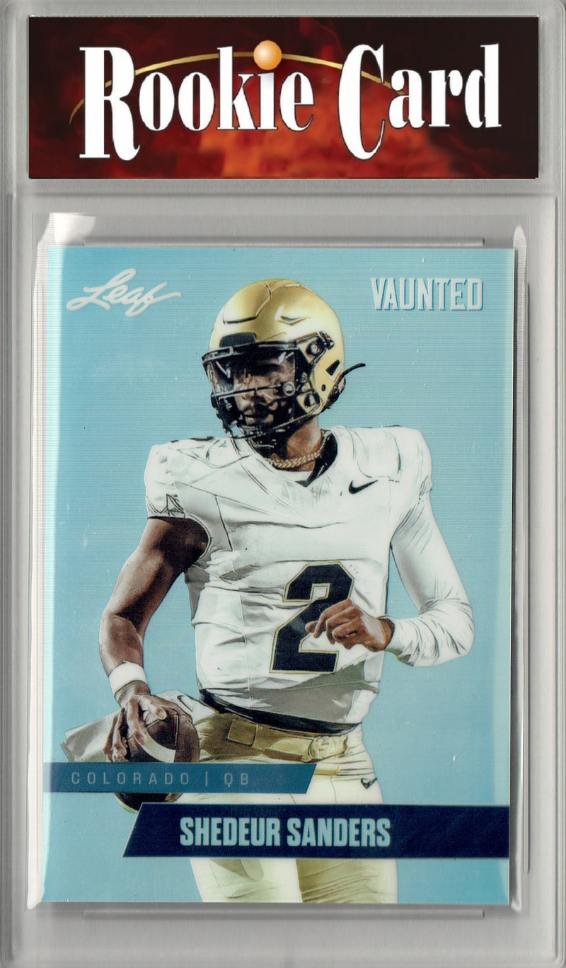 Shedeur Sanders Rookie Card Cleveland Football Trading Card 2024 Leaf Vaunted Metal #VM-16 Silver 25 Made  Certified Mint+