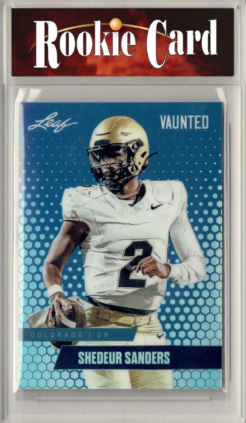 Shedeur Sanders Rookie Card Cleveland Football Trading Card 2024 Leaf Vaunted Metal #VM-16 Blue 20 Made  Certified Mint+