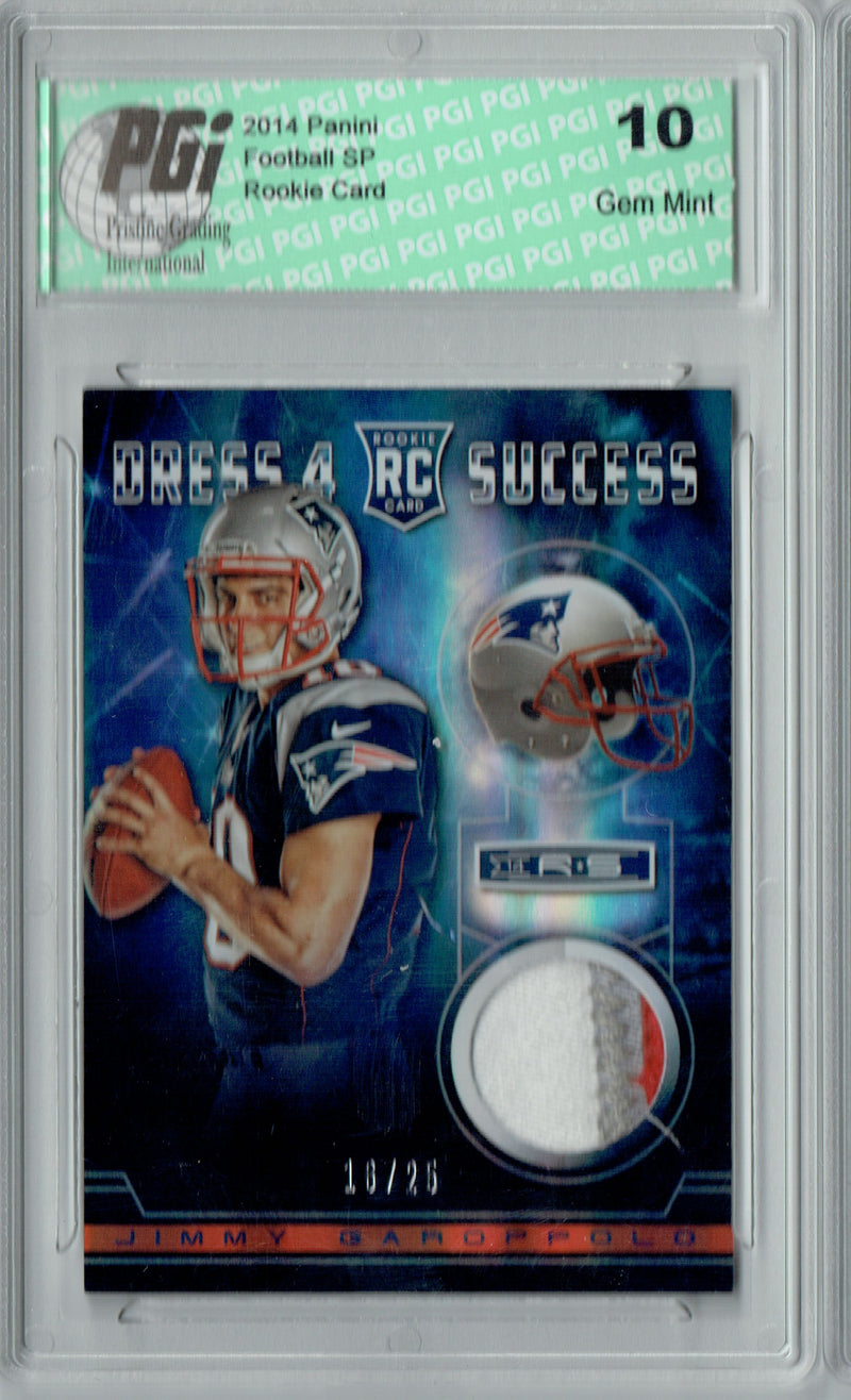 Jimmy Garoppolo 2014 Rookies Stars #DSJG 3 Color #10/25 Rookie Card PGI 10