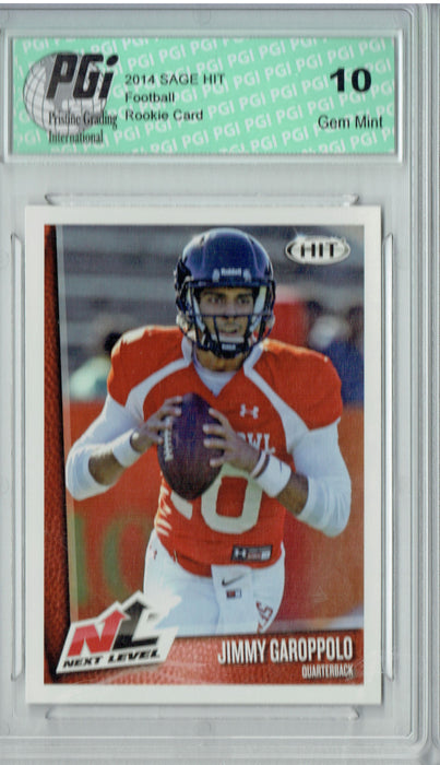 Jimmy Garoppolo 2014 Sage Hit #60 Next Level Rookie Card PGI 10