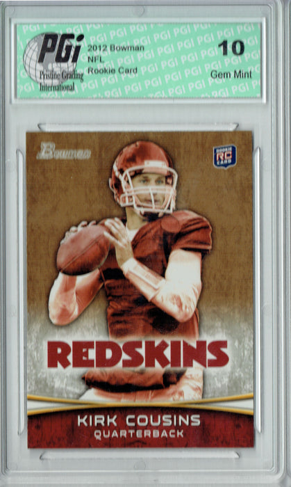 Kirk Cousins 2012 Bowman Football #145 Gold SP Rookie Card PGI 10