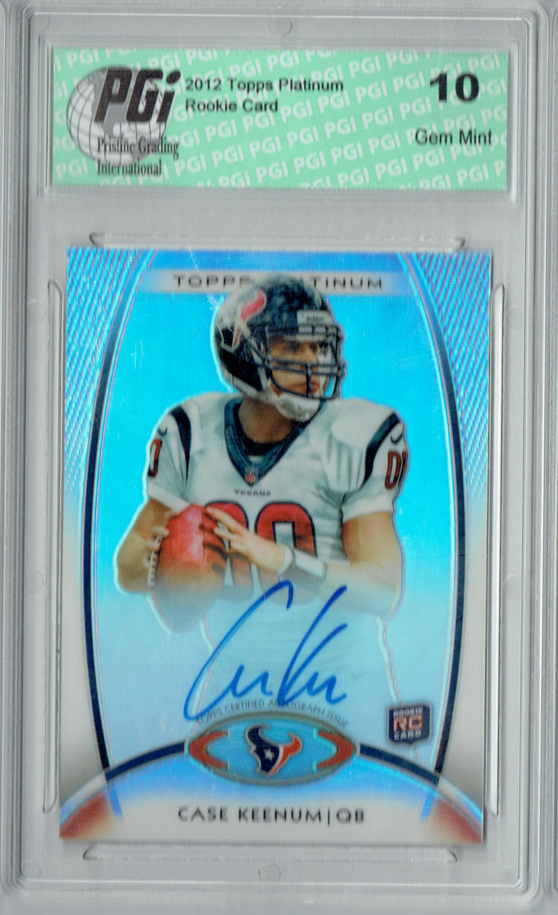 Case Keenum 2012 Topps Platinum #156 Refractor Auto Rookie Card PGI 10