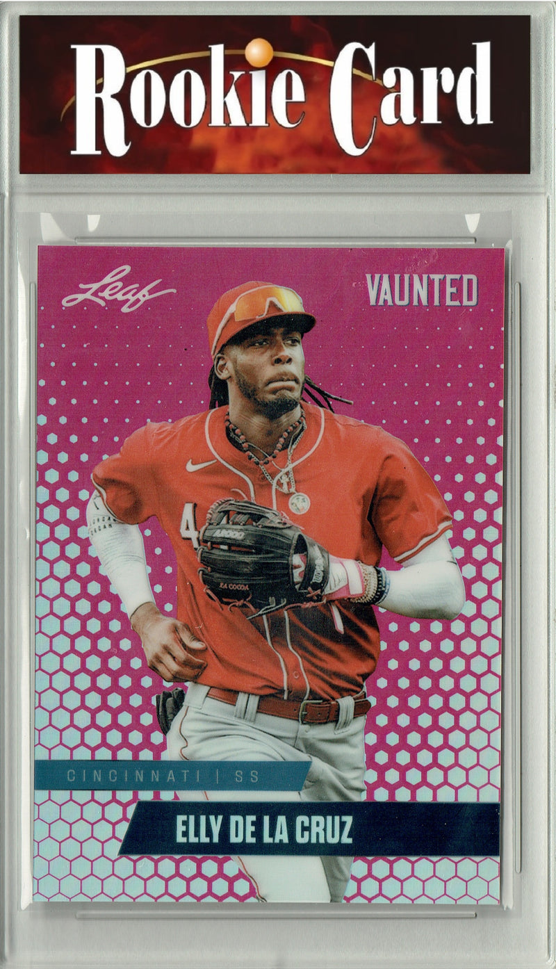 Certified Mint+ Elly De La Cruz 2024 Leaf Vaunted Metal #VM-03 Pink 10 Made Rookie Card Cincinnati Reds