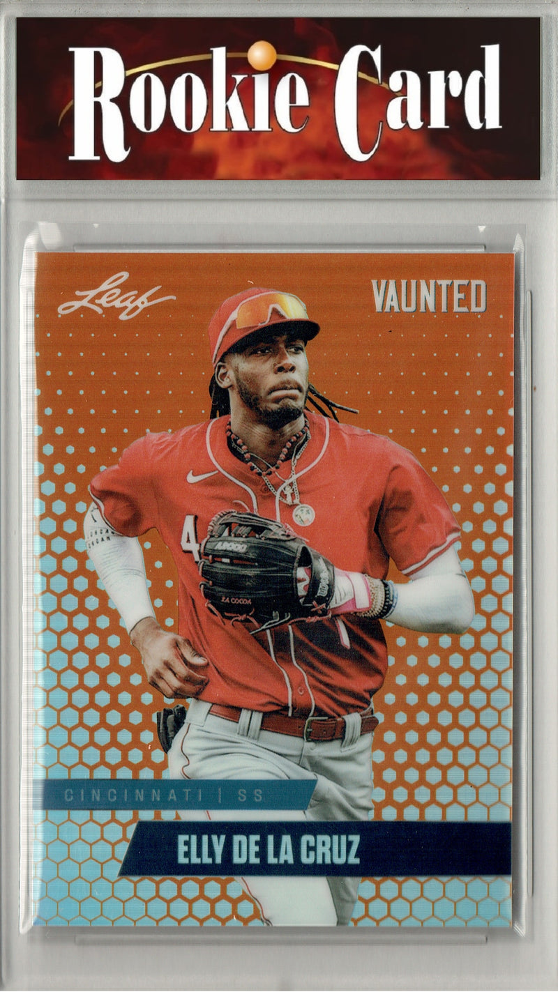 Certified Mint+ Elly De La Cruz 2024 Leaf Vaunted Metal #VM-03 Orange Only 3 Made Rookie Card Cincinnati Reds