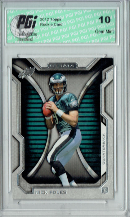 Nick Foles 2012 Topps Strata #124 Pocket QB Rookie Card PGI 10