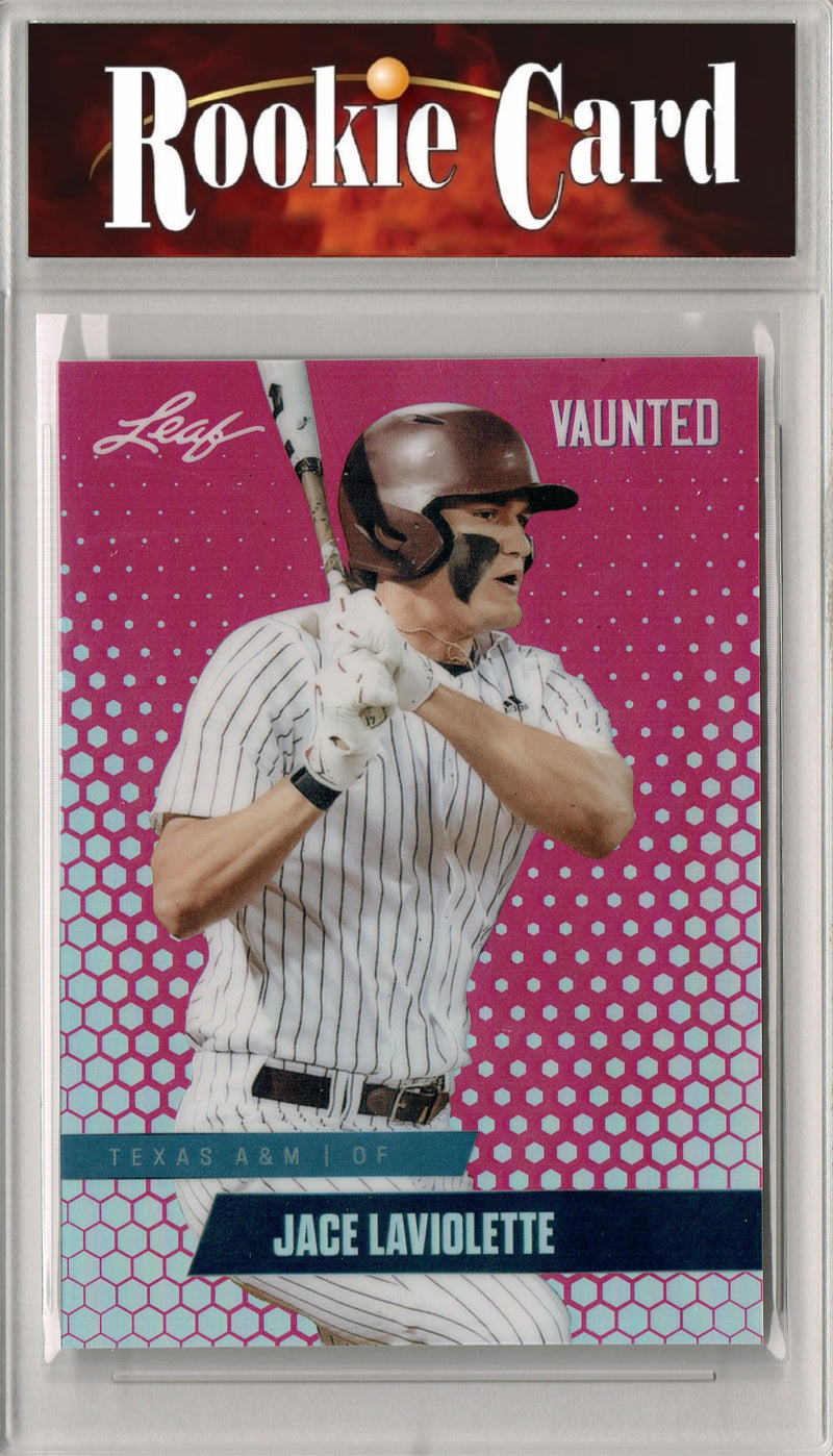 Certified Mint+ Jace LaViolette 2024 Leaf Vaunted Metal #VM-05 Pink 10 Made Rookie Card Cleveland Guardians