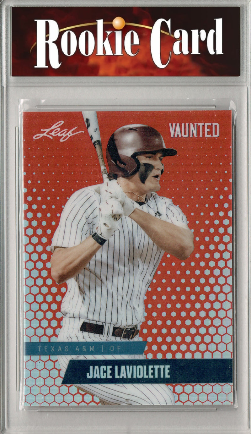 Certified Mint+ Jace LaViolette 2024 Leaf Vaunted Metal #VM-05 Red #2/2 Made Rookie Card Cleveland Guardians
