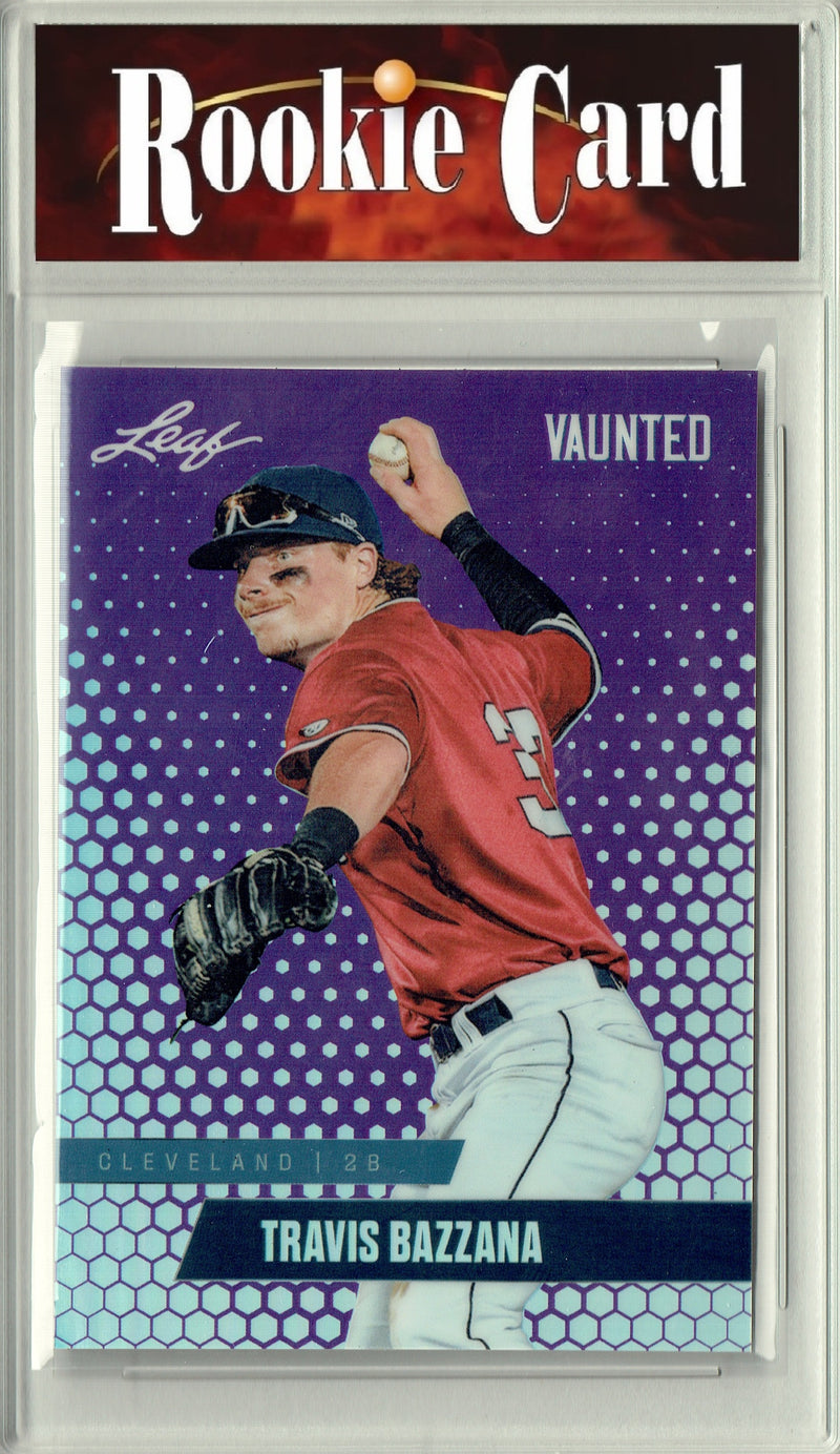 Certified Mint+ Travis Bazzana 2024 Leaf Vaunted Metal #VM-17 Purple 15 Made Rookie Card Cleveland Guardians