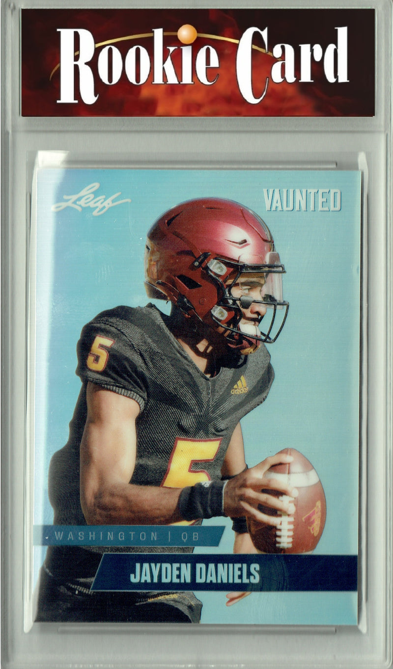 Jayden Daniels Rookie Card Washington Football Trading Card 2024 Leaf Vaunted Metal #VM-06 Silver 25 Made  Certified Mint+