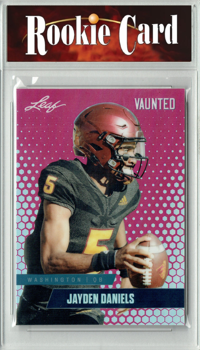 Certified Mint+ Jayden Daniels 2024 Leaf Vaunted Metal #VM-06 Pink 10 Made Rookie Card Washington Commanders