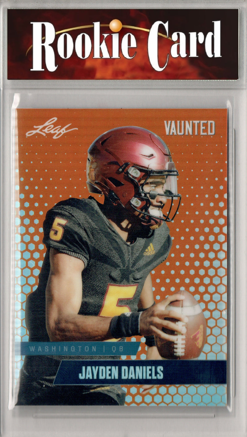 Certified Mint+ Jayden Daniels 2024 Leaf Vaunted Metal #VM-06 Orange Only 3 Made Rookie Card Washington Commanders