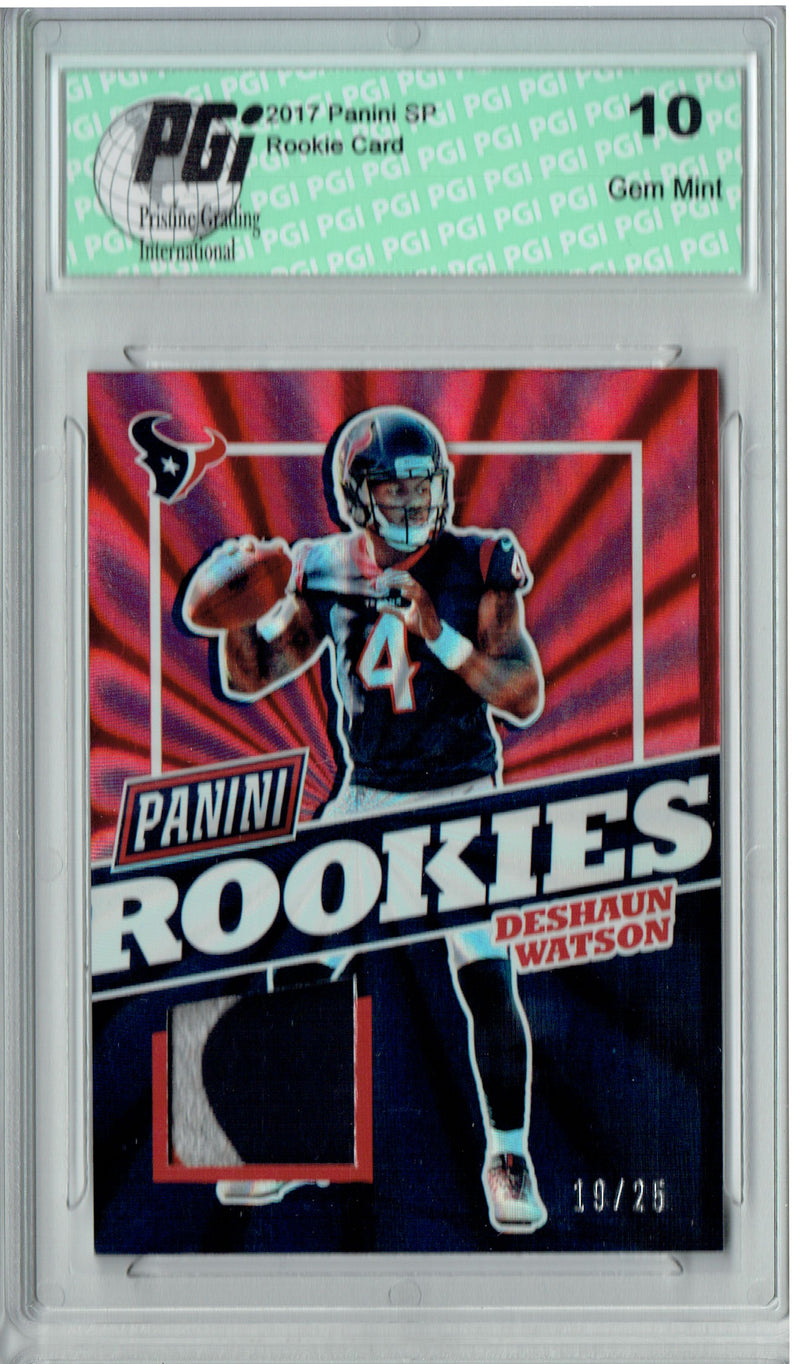 Deshaun Watson 2017 Panini #DW 3 Color Patch #19/25 Rookie Card PGI 10
