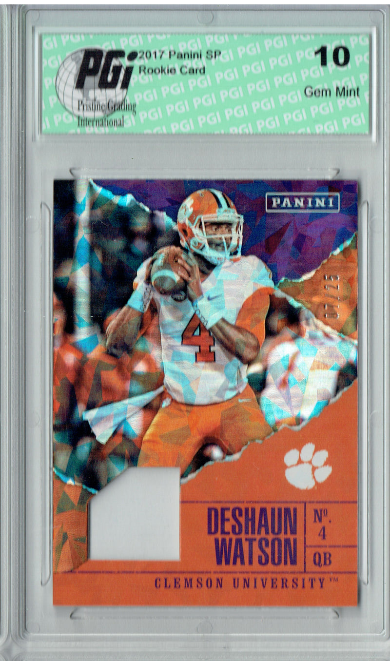 Deshaun Watson 2017 Panini #C2 Cracked Ice Patch 25 Made Rookie Card PGI 10
