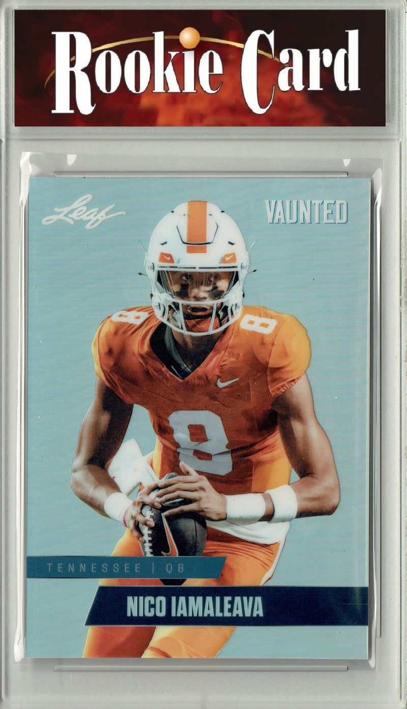 Nico Iamaleava Rookie Card Tennessee Football Trading Card 2024 Leaf Vaunted Metal #VM-12 Silver 25 Made  Certified Mint+