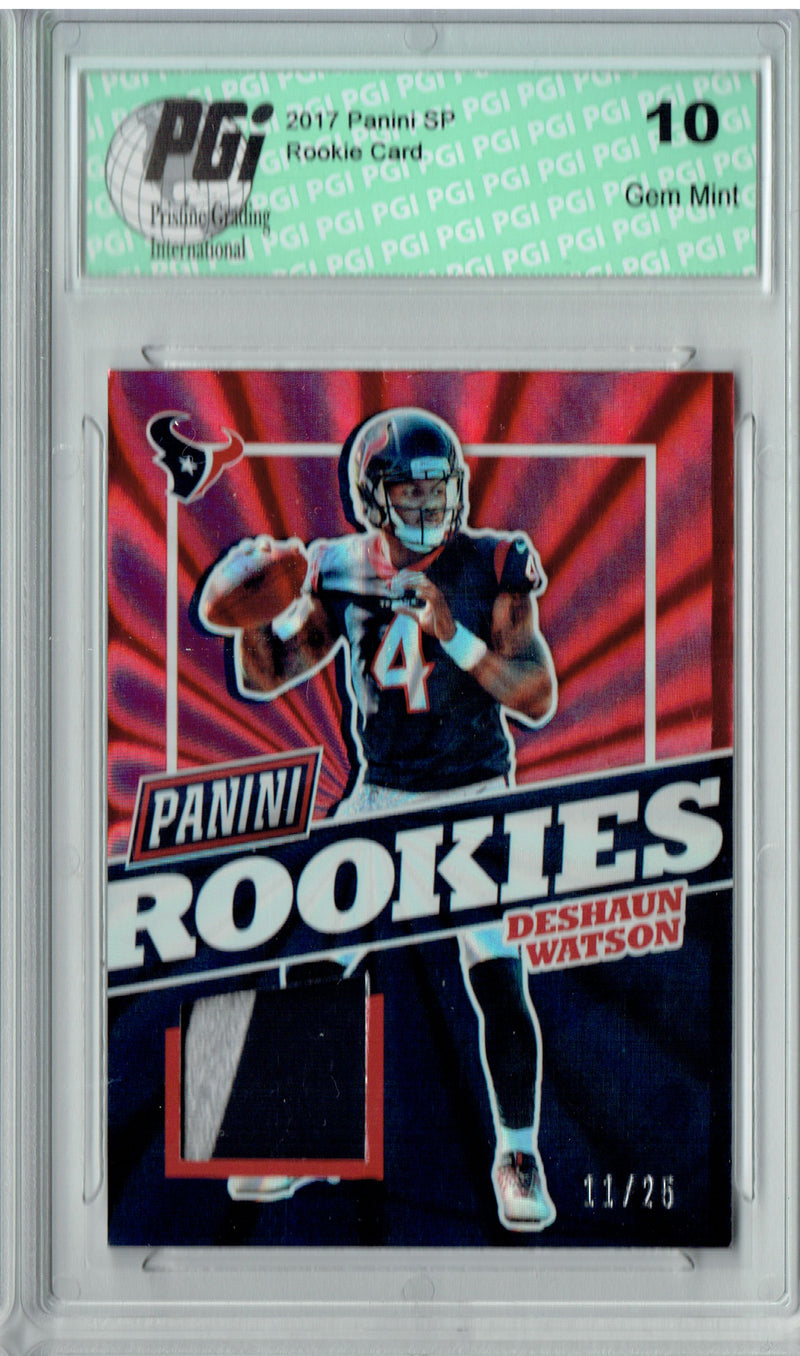 Deshaun Watson 2017 Panini #DW 3 color patch #11/25 Rookie Card PGI 10