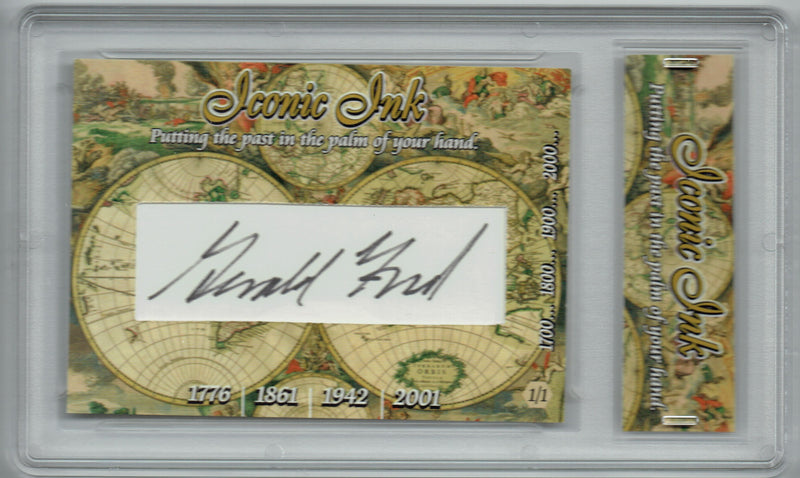 President Gerald Ford 2017  Leaders Iconic Ink Signed Cut Auto 1/1 Card JSA