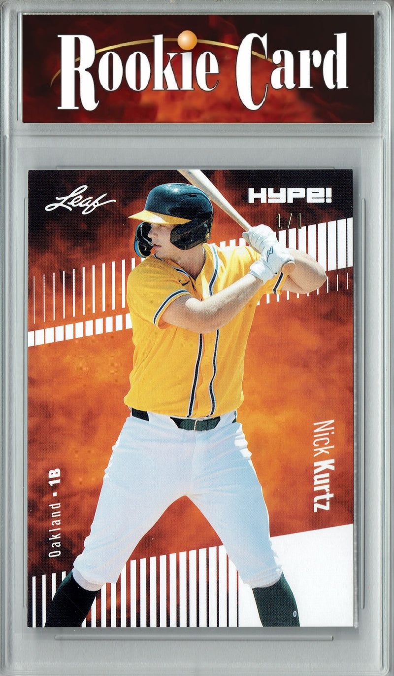 Nick Kurtz 2024 Leaf HYPE! #149 White Blank Back 1 of 1 Certified Mint+ Rookie Card Oakland Athletics