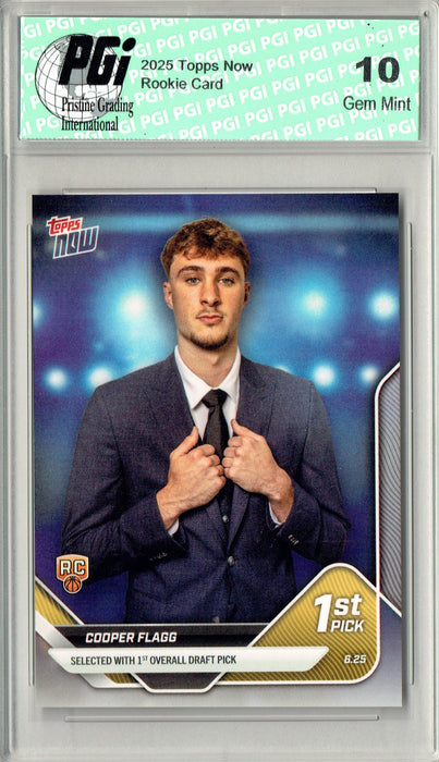 Cooper Flagg 2025 Topps Now #D1 #1 Overall Draft Pick Rookie Card PGI 10