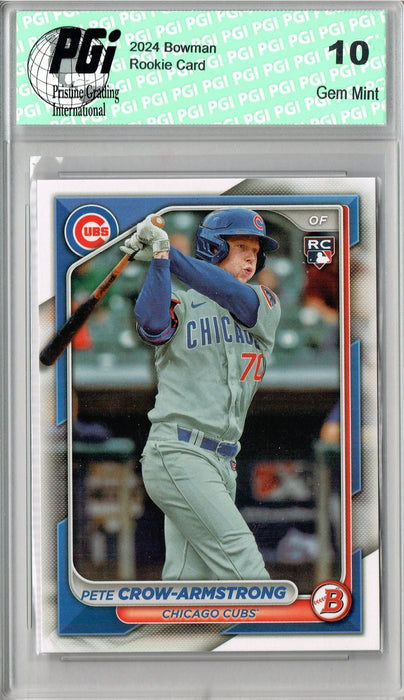 Pete Crow-Armstrong 2024 Bowman #85 Cubs Rookie Card PGI 10