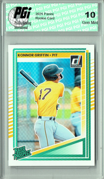 Konnor Griffin 2025 Panini Donruss #123 Rated Prospect Rookie Card PGI 10