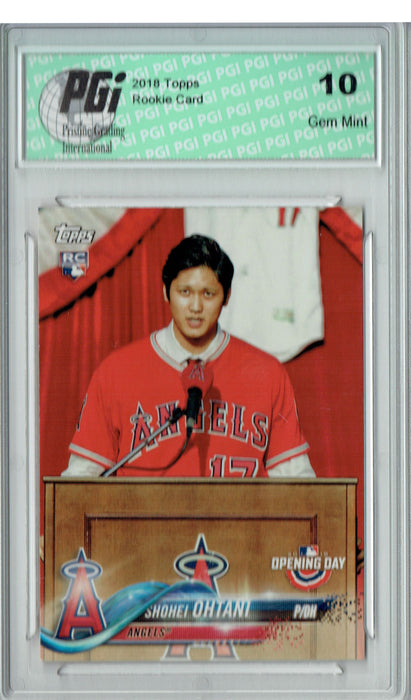 Shohei Ohtani 2018 Topps Opening Day #200 SP Rookie Card PGI 10