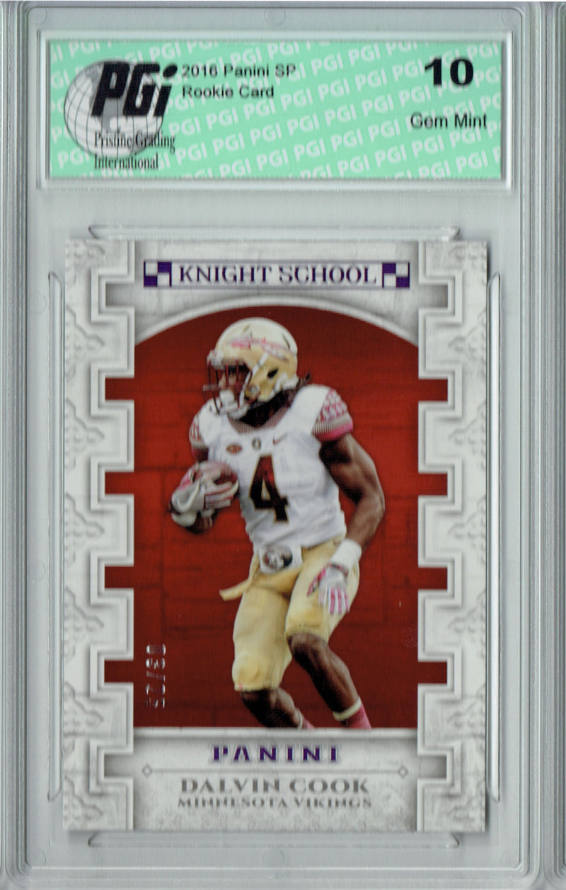 Dalvin Cook 2016 Panini Knight School #KNS-DC 3/25 Made Rookie Card PGI 10