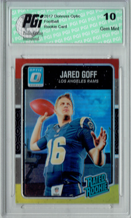 Jared Goff 2016 Donruss Optic #172 Red/Gold SP Rookie Card PGI 10