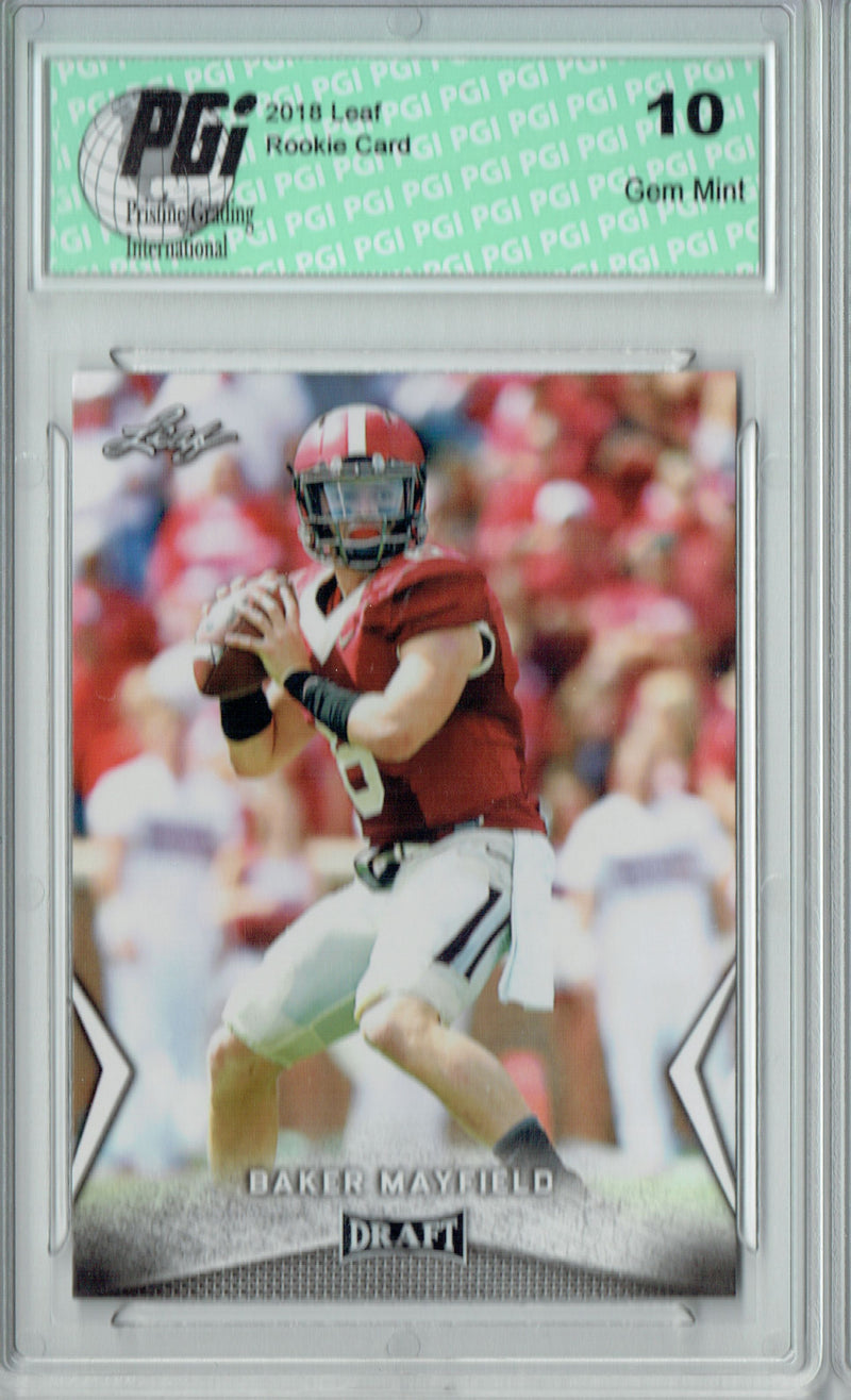 Baker Mayfield Rookie Card Cleveland PGI 10 Gem Mint Football Trading Card 2018 Leaf Draft #7