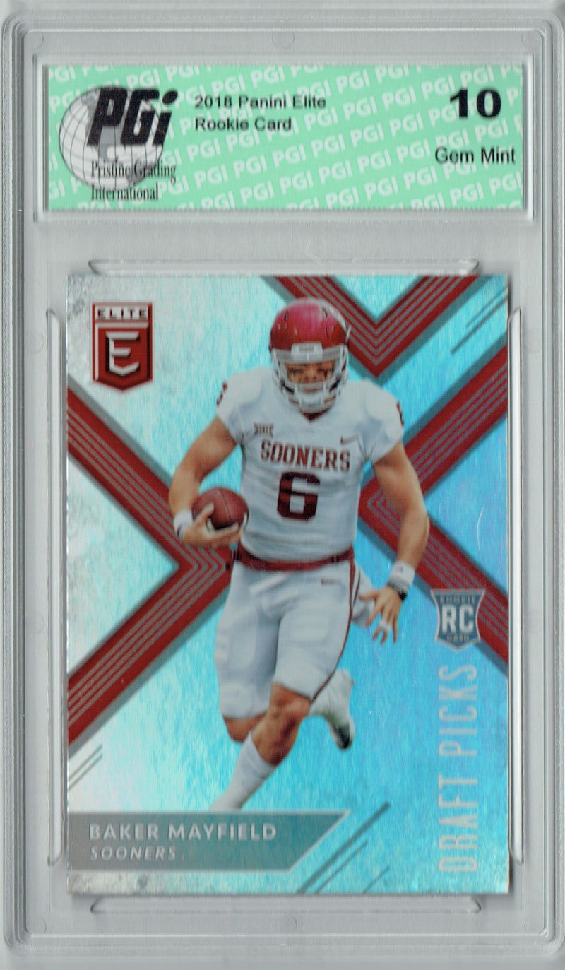 Baker Mayfield 2018 Panini Elite #139 Variation SP Rookie Card PGI 10