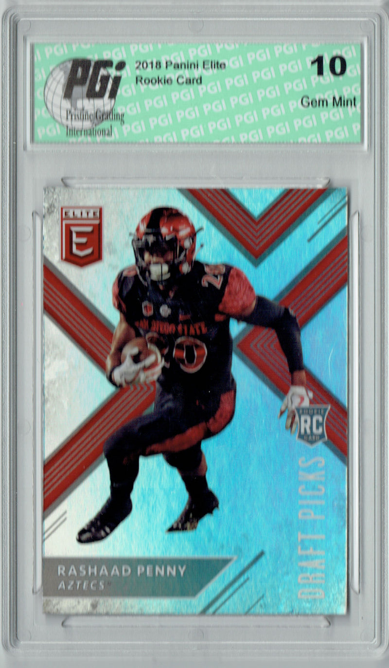 Rashaad Penny 2018 Panini Elite #146 Variation SP Rookie Card PGI 10