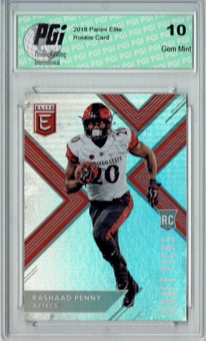 Rashaad Penny 2018 Panini Elite #146 Rookie Card PGI 10