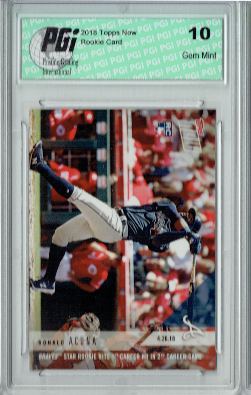 Ronald Acuna 2018 Topps Now #129 1st HR Only 4,593 Made Rookie Card PGI 10