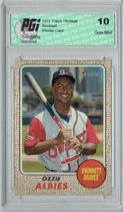 Ozzie Albies 2017 Topps Heritage #103 Rookie Card PGI 10