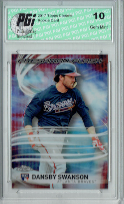 Dansby Swanson 2017 Topps Chrome #FF-18 Freshman Flash Rookie Card PGI 10