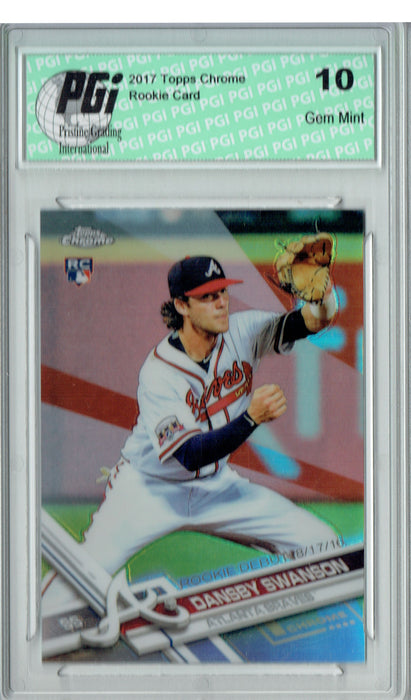 Dansby Swanson 2017 Topps Chrome #HMT75 Refractor Rookie Card PGI 10