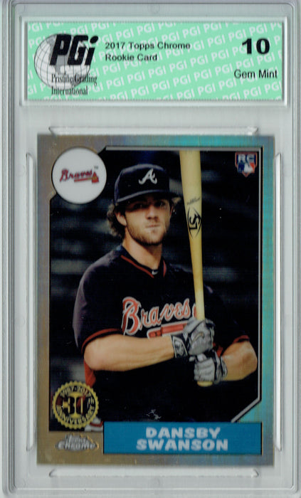 Dansby Swanson 2017 Topps Chrome #87-12 30th Ann. Refractor Rookie Card PGI 10